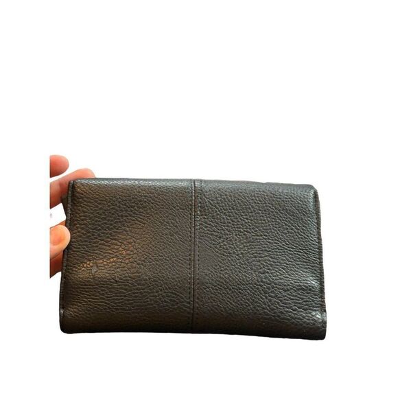 Rampage Black Faux Leather Wallet With Gold Zippers & Snap Closure 7.5" x 4.5" * - Picture 9 of 11